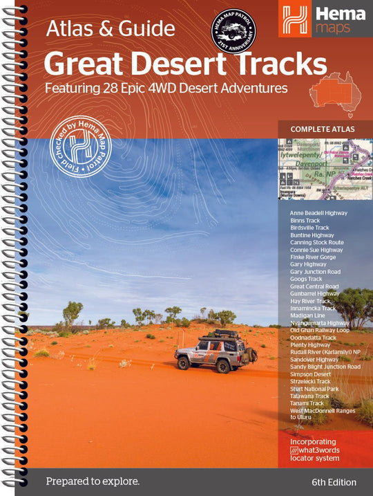 Great Desert Tracks Atlas & Guide (6th edition) - Hema Maps - 9781876413637 -Caravan World Australia