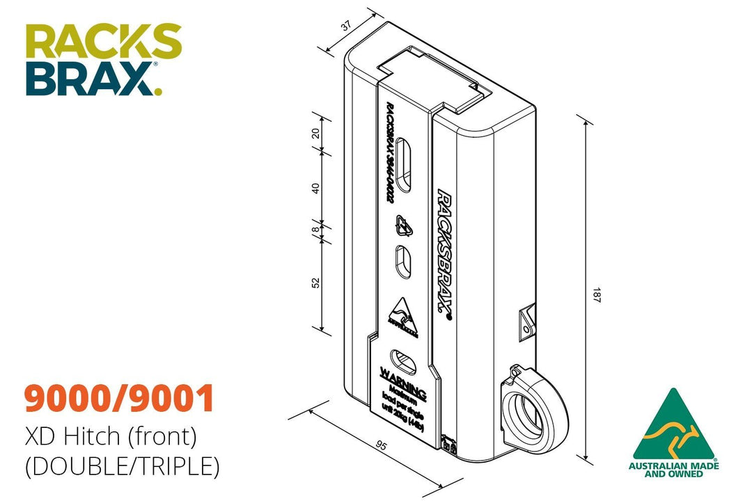 RACKS BRAX XD HITCH - Racks Brax - RBXDHITCH9000 -Caravan World Australia