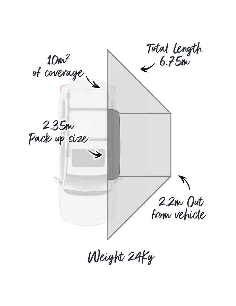 SUPAPEG - OUTBOUND Shield 3 180degree Freestanding Awning