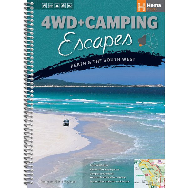 4WD + Camping Escapes Perth & the South West - Hema Maps - 9781865006215 -Caravan World Australia