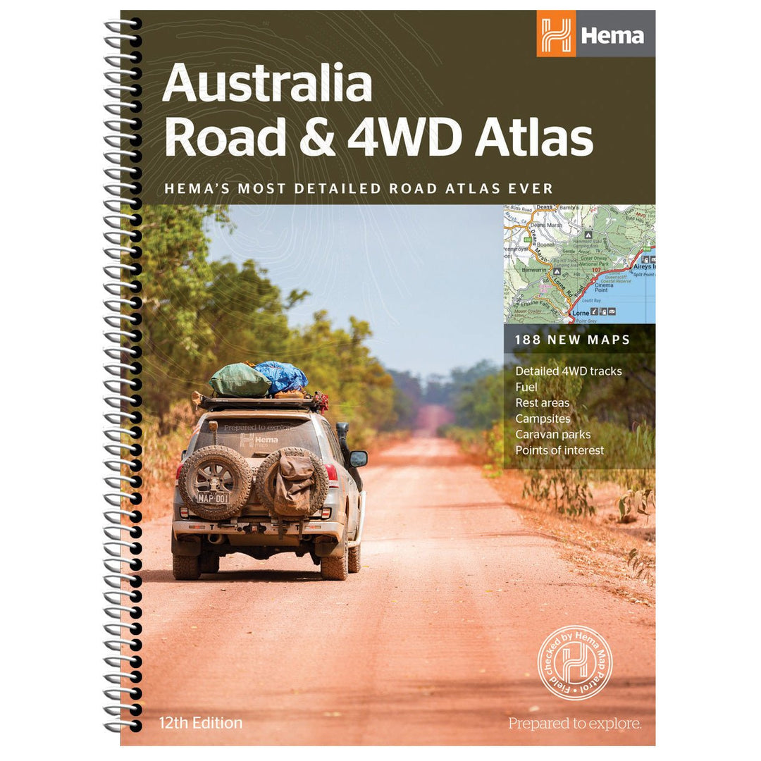 Australia Road & 4WD Atlas (Perfect Bound) - 252 x 345mm - Hema Maps - 9781876413774 -Caravan World Australia