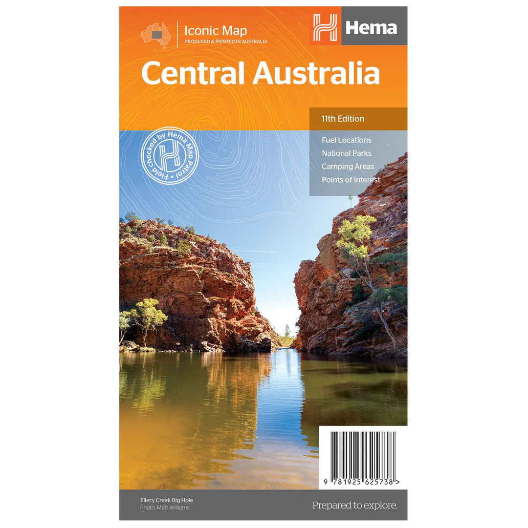 Central Australia Map - Hema Maps - 9781925625738 -Caravan World Australia