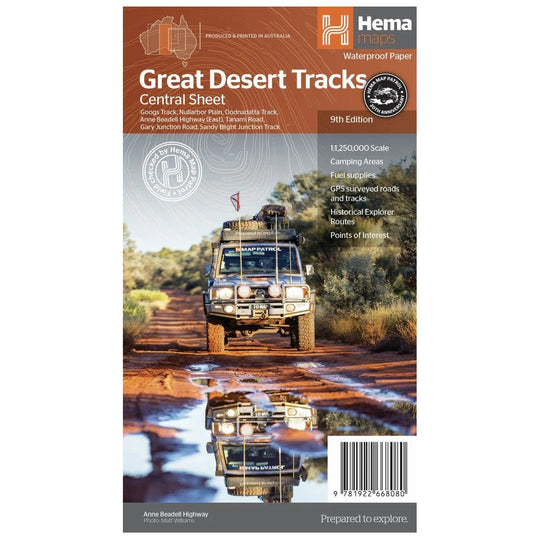Great Desert Tracks Central Sheet - Hema Maps - 9781922668080 -Caravan World Australia