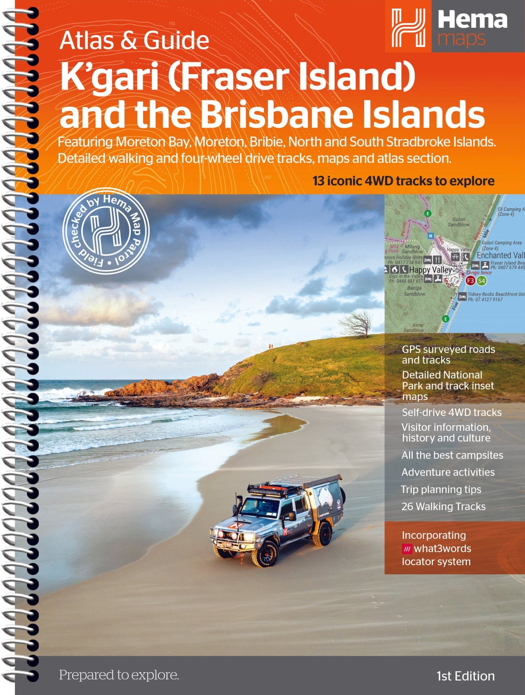 K'gari (Fraser Island) Atlas & Guide - Hema Maps - 9781922668820 -Caravan World Australia