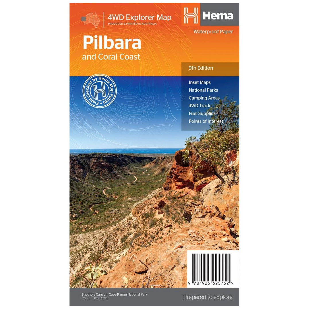 Pilbara & Coral Coast Map - Hema Maps - 9781925625752 -Caravan World Australia