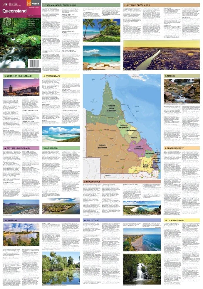 Queensland State Map - Hema Maps - 9781922668806 -Caravan World Australia