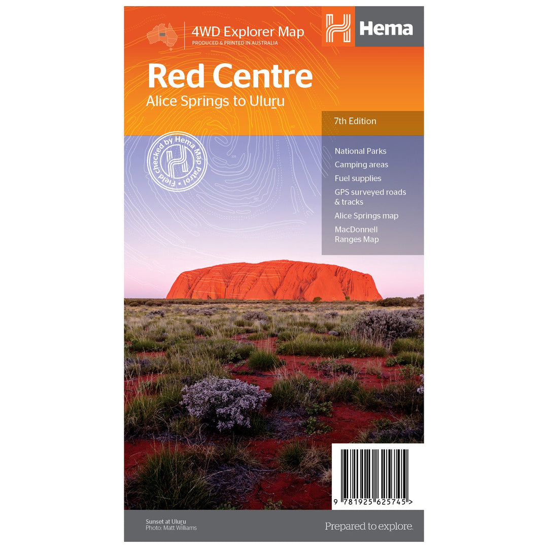 The Red Centre Map - Hema Maps - 9781925625745 -Caravan World Australia