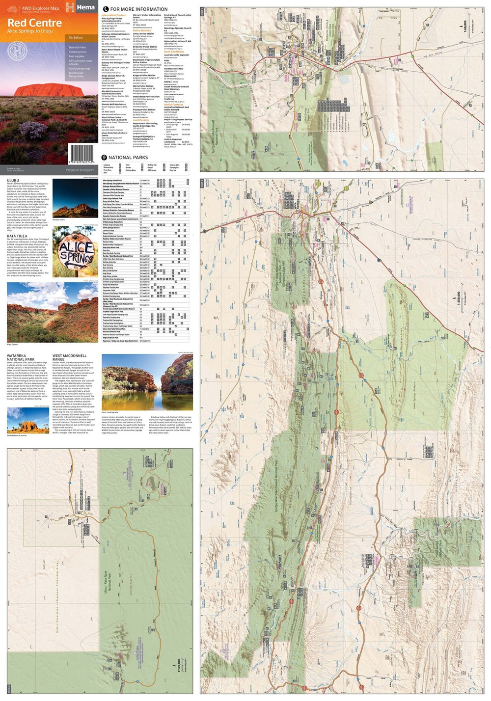 The Red Centre Map - Hema Maps - 9781925625745 -Caravan World Australia