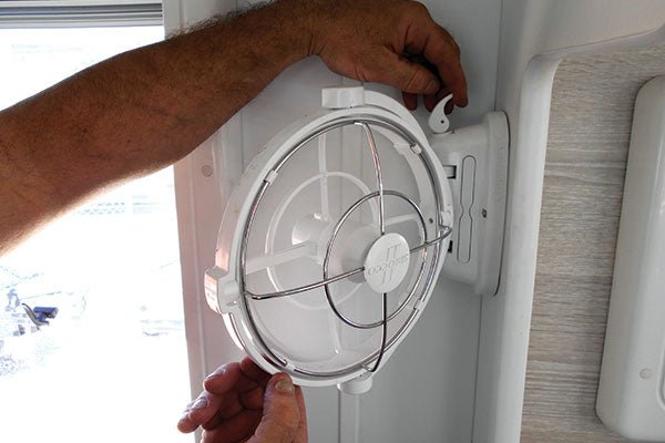 12V fan installation - Caravan World Australia