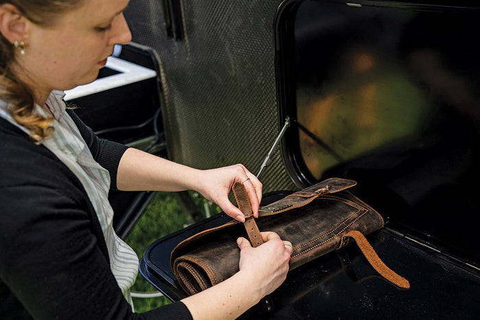 Gear review: FireChef Leather Knife Roll by OZ Braai - Caravan World Australia