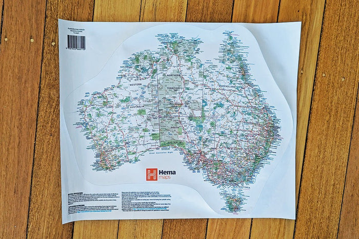 Gear review: Hema Map of Australia Sticker decal - Caravan World Australia