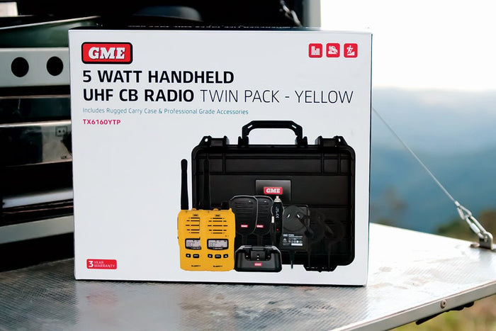 Keep in touch | GME TX6160YTP UHF handheld radio twin pack - Caravan World Australia