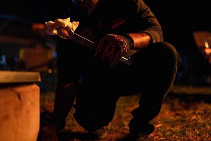 Putting the OZ Braai Extreme Heat Gloves to the test - Caravan World Australia