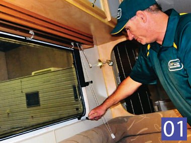 Resealing Van Windows - Caravan World Australia