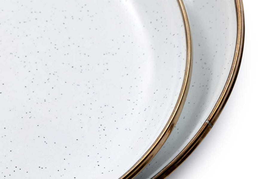 Barebones - Enamel Salad Plate Set of 2 - Eggshell