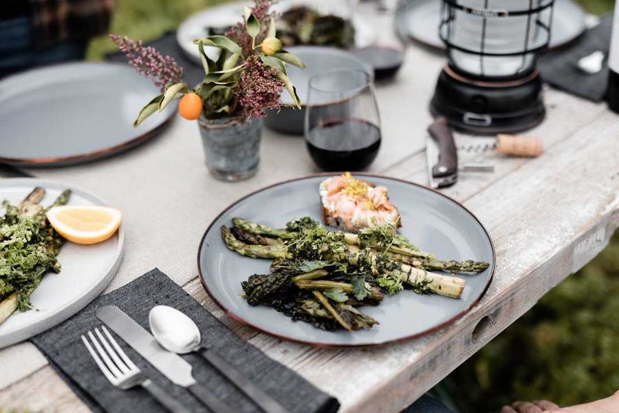 Barebones - Enamel Salad Plate Set of 2 - Slate Grey