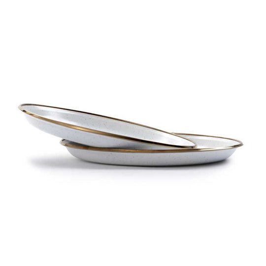 Barebones - Enamel Salad Plate Set of 2 - Eggshell