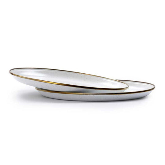 Barebones - Enamel Deep Plate Set of 2 - Eggshell
