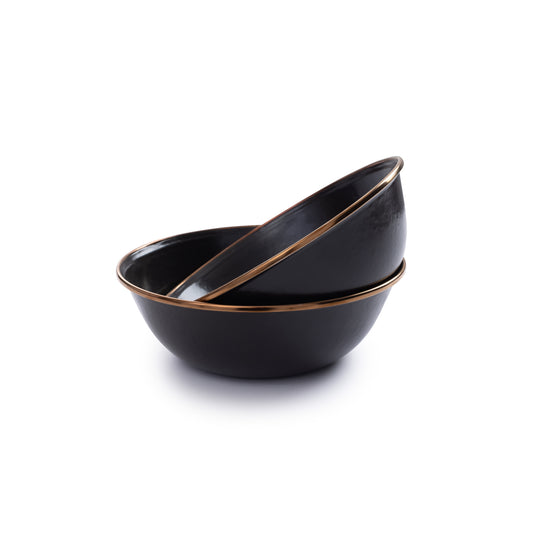 Barebones - Enamel Bowl Set of 2 - Charcoal