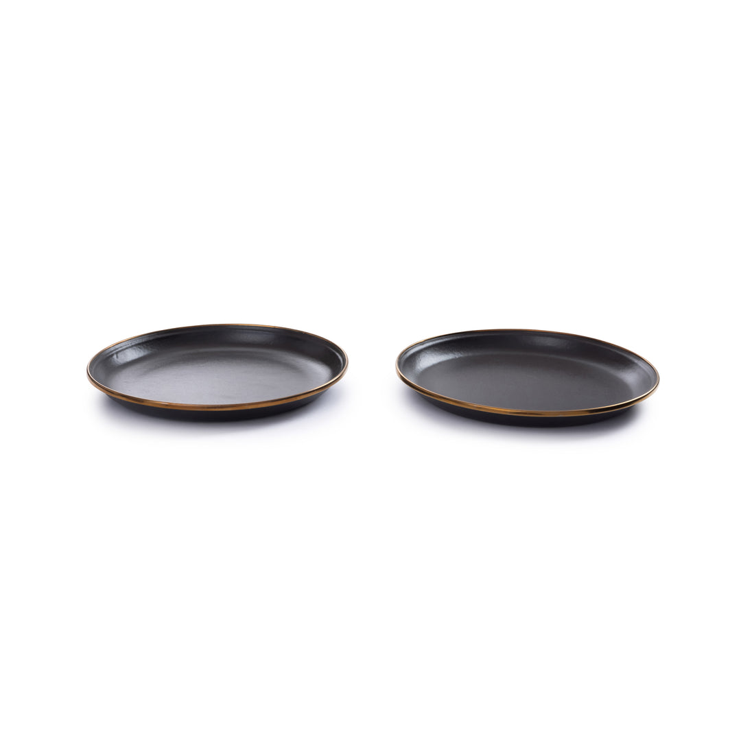 Barebones - Enamel Salad Plate Set of 2 - Charcoal