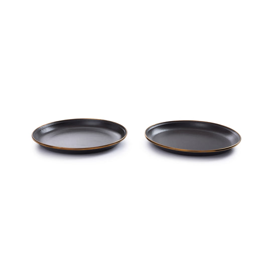 Barebones - Enamel Salad Plate Set of 2 - Charcoal