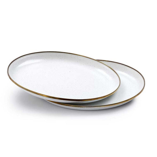 Barebones - Enamel Deep Plate Set of 2 - Eggshell