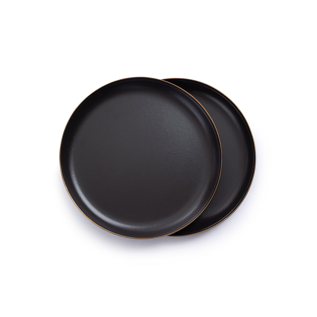 Barebones - Enamel Deep Plate Set of 2 - Charcoal
