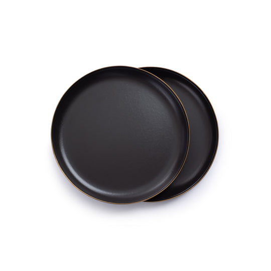 Barebones - Enamel Deep Plate Set of 2 - Charcoal