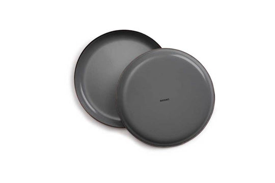 Barebones - Enamel Deep Plate Set of 2 - Slate Grey