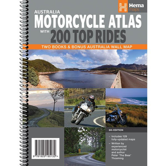 Australia Motorcycle Atlas + 200 Top Rides - Hema Maps - Books - 9781925195132 - Caravan World