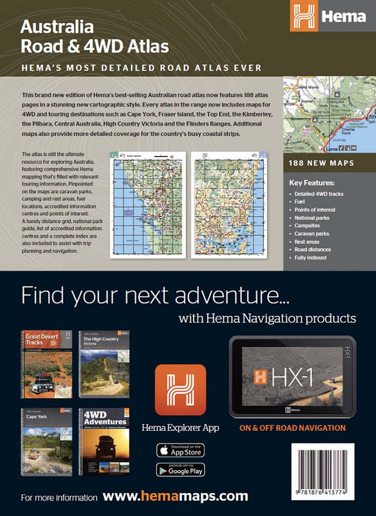 Australia Road & 4WD Atlas (Perfect Bound) - 252 x 345mm - Hema Maps - Books - 9781876413774 - Caravan World
