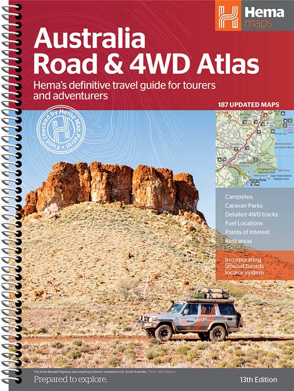 Australia Road & 4WD Atlas (Spiral Bound) - 252 x 345mm - Hema Maps - Books - 9781922668011 - Caravan World