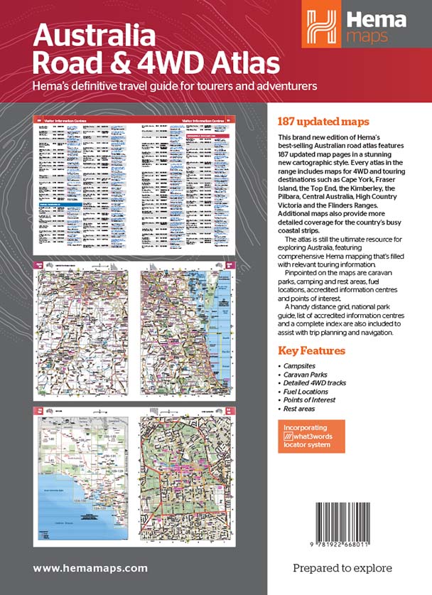 Australia Road & 4WD Atlas (Spiral Bound) - 252 x 345mm - Hema Maps - Books - 9781922668011 - Caravan World