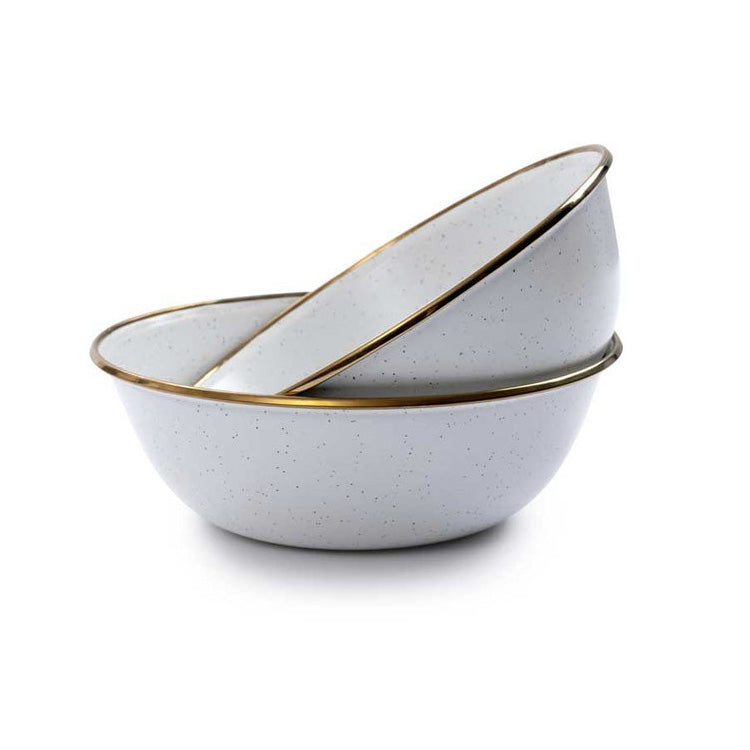 Barebones - Enamel Bowl Set of 2 - Eggshell