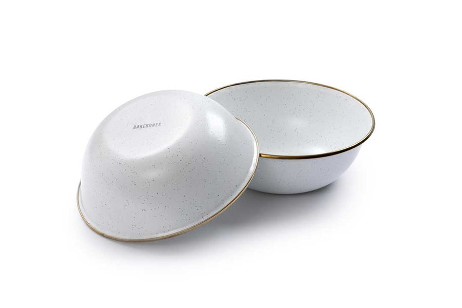 Barebones - Enamel Bowl Set of 2 - Eggshell