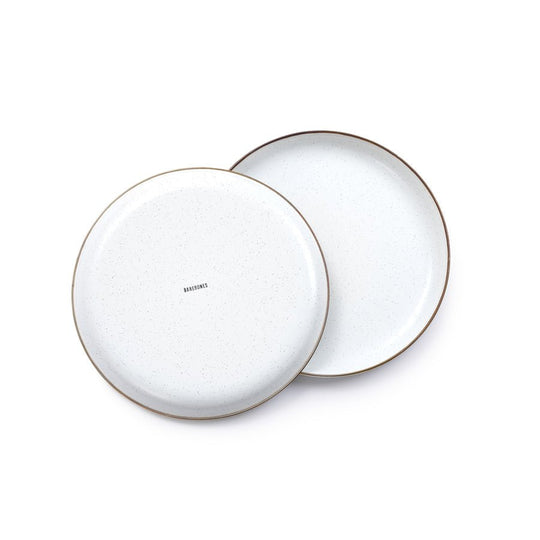 Barebones - Enamel Deep Plate Set of 2 - Eggshell - Barebones - CKW-391-EW -Caravan World