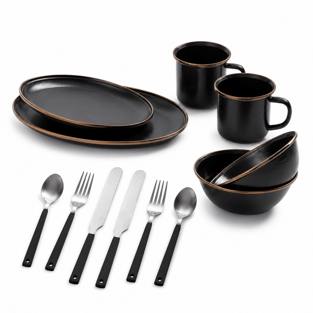 Barebones Enamel Dining Set - Charcoal - Hema Maps - Bundle - Digital - CWBOM-02 -Caravan World