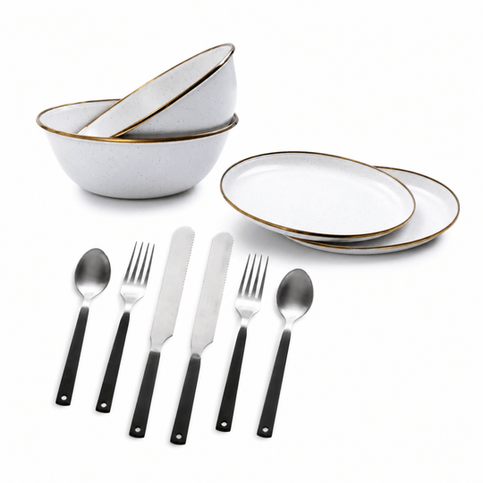 Barebones Enamel Dining Set - Eggshell - Hema Maps - Bundle - Digital - CWBOM-01 -Caravan World