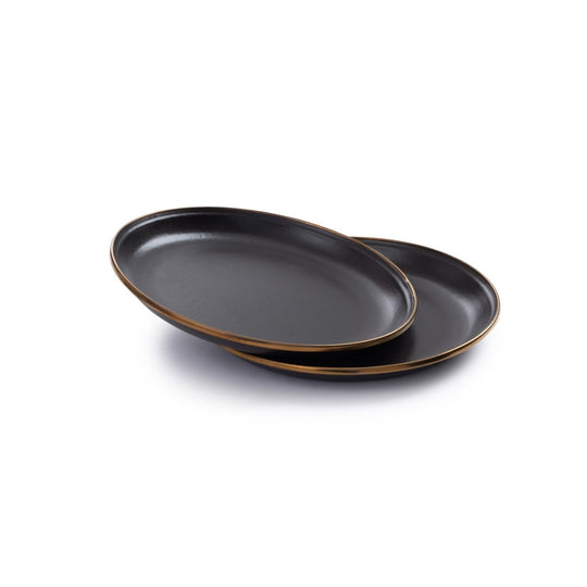 Barebones - Enamel Salad Plate Set of 2 - Charcoal - Barebones - CKW-342-CH -Caravan World