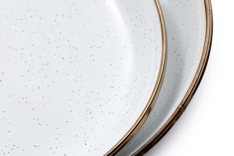 Barebones - Enamel Salad Plate Set of 2 - Eggshell - Barebones - CKW-392-EW -Caravan World