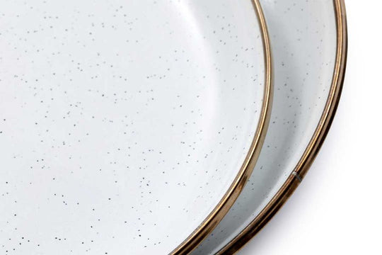 Barebones - Enamel Salad Plate Set of 2 - Eggshell - Barebones - CKW-392-EW -Caravan World