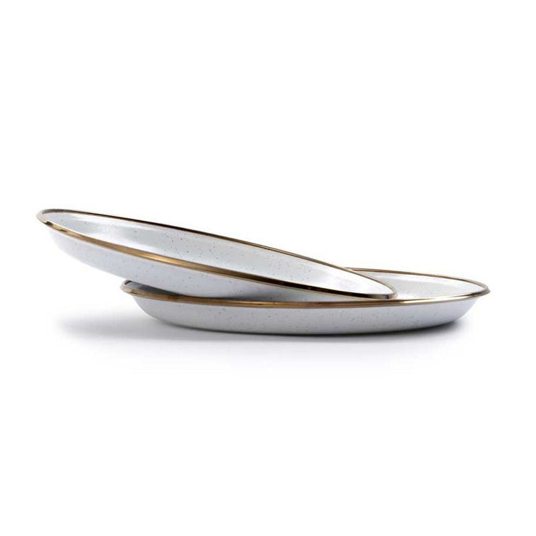 Barebones - Enamel Salad Plate Set of 2 - Eggshell - Barebones - CKW-392-EW -Caravan World