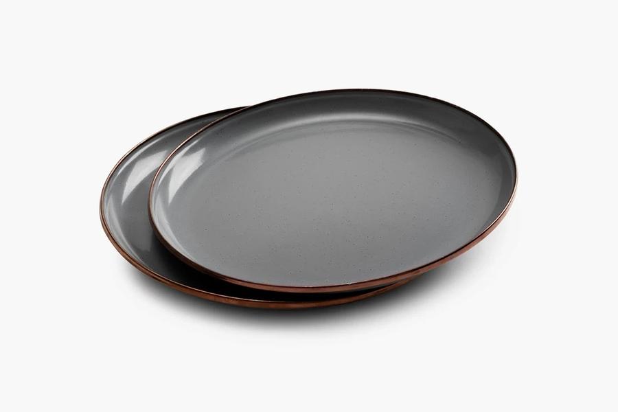 Barebones - Enamel Salad Plate Set of 2 - Slate Grey - Barebones - CKW-374-SL -Caravan World