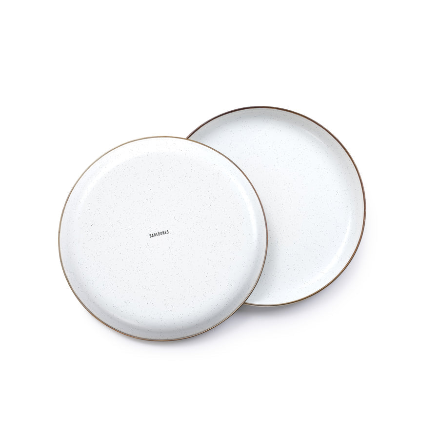 Barebones - Enamel Deep Plate Set of 2 - Eggshell