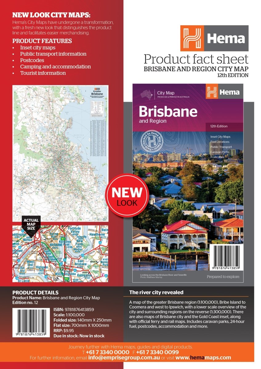 Brisbane & Region Map - Hema Maps - Maps - 9781876413859 - Caravan World