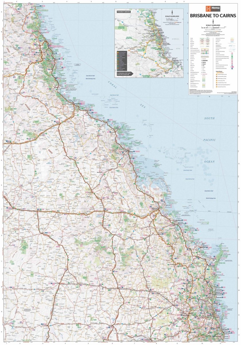 Brisbane to Cairns Map - Hema Maps - Maps - 9781865008714 - Caravan World