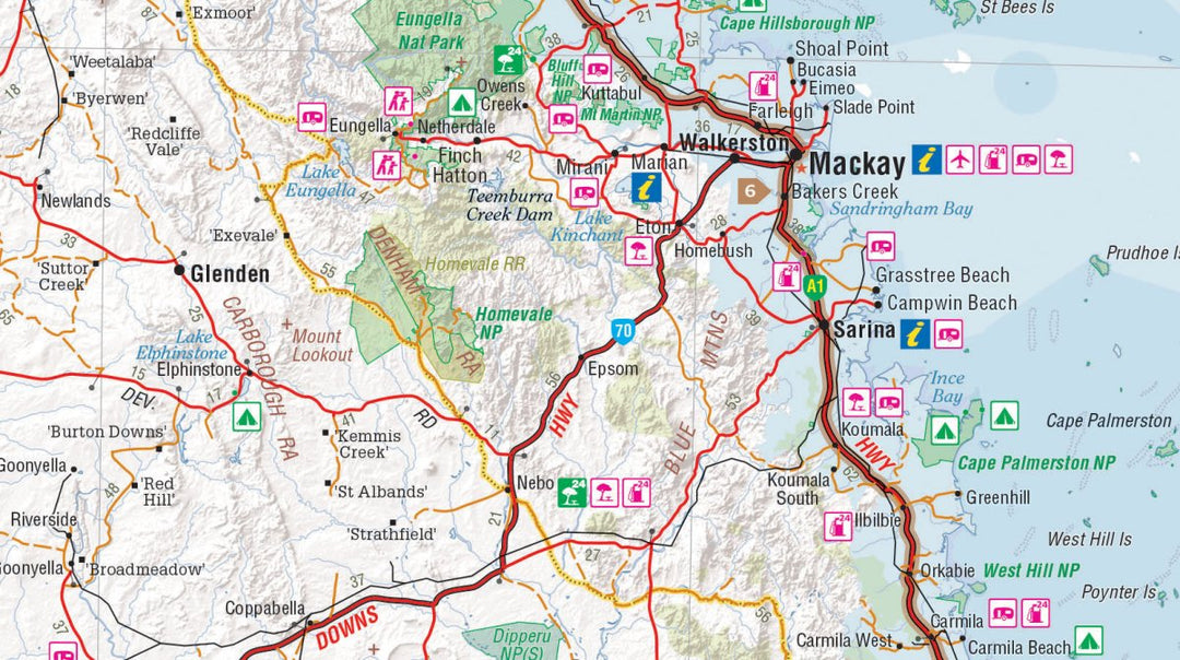 Brisbane to Cairns Map - Hema Maps - Maps - 9781865008714 - Caravan World