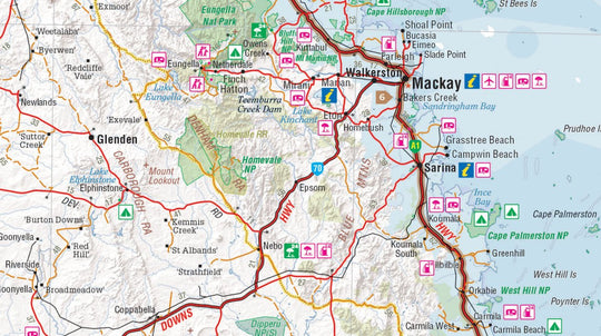 Brisbane to Cairns Map - Hema Maps - Maps - 9781865008714 - Caravan World