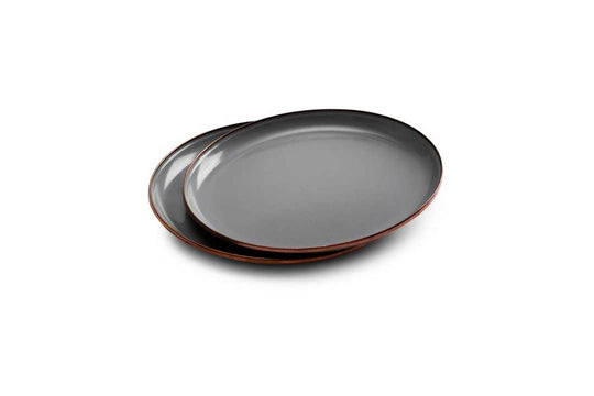 Barebones - Enamel Deep Plate Set of 2 - Slate Grey