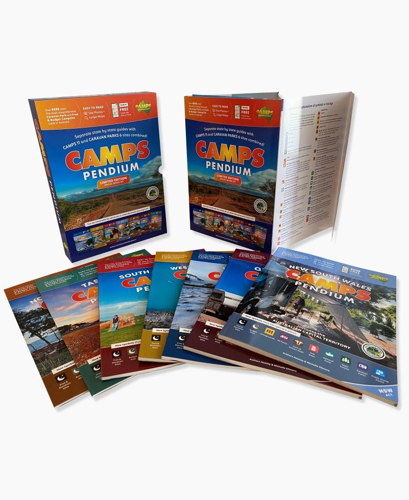 CAMPSPendium: Boxed Set of 7 State Guides - Camps Australia Wide - 9780994532756 - Caravan World